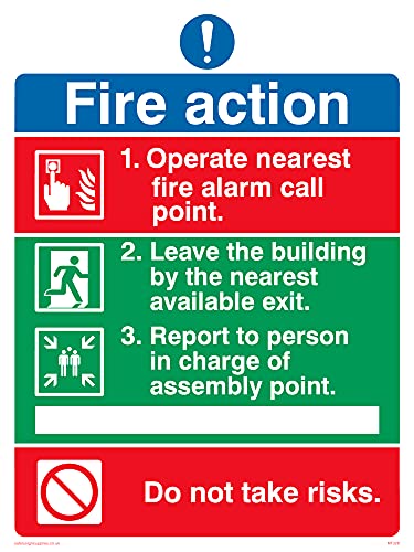 Confezione Da 5 – Cartello"A5P" Con Scritta"Pittorial Fire Action No Lifts", 150 X 200 Mm