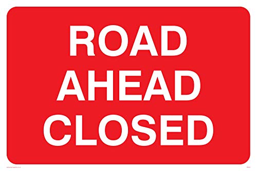 Viking Segni Pr555-A2L-1 M "Road Ahead Chiuso" Sign, Plastica, 1 Mm Semirigida, 400 Mm Altezza X 600 Mm Larghezza