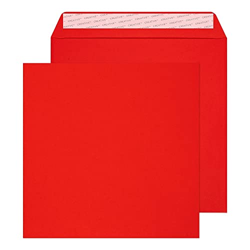 Design Range Vibrant 506 - Buste C6 Con Chiusura Adesiva, 120 G/Mq, 220 X 220 Mm, Confezione Da 250, Colore: Rosso