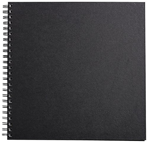 Clairefontaine 34261C - Taccuino Goldline 64 Fogli A Spirale (Formato Quadrato) 30.5X30.5 Cm Carta Bianca 140 G, Copertina Rigida Nera