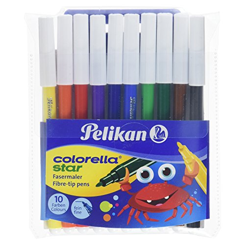 Pelikan C302/10 Fine Nero, Blu, Marrone, Ciano, Verde, Arancione, Rosso, Viola, Giallo 10Pezzo(I) Marcatore