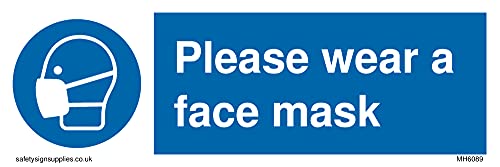 Please Wear A Face Mask Sign - 150X50Mm - L15