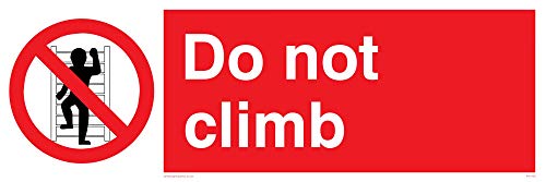 Viking Segni Pa1438-L62-Ac "Do Not Climb" Sign, Composito Di Alluminio, 200 Mm Altezza X 600 Mm Larghezza