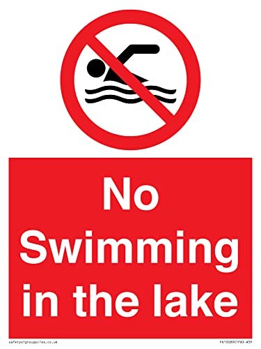 Cartello No Swimming In The Lake – 150 X 200 Mm – A5P