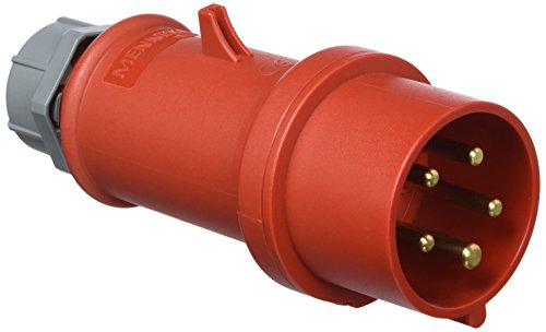 Mennekes 101200151 Pioli Cee Pro Top, Outlet, 400 V, 50 – 60 Hz, 16 A, Poli, Ip 44, 10 Pacchetto, Rosso