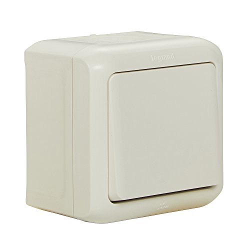 Legrand 782360 Forix Ambienti Umidi Aufputz Interruttore 2 Polo Resistente Agli Spruzzi D' Acqua (Ip44), Per Il Montaggio A Parete, Grigio