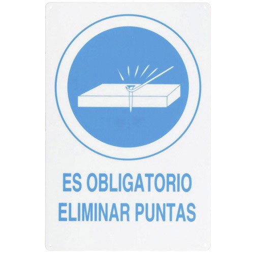 Cartel Obligatorio Eliminar Puntas 30X21 Cm.