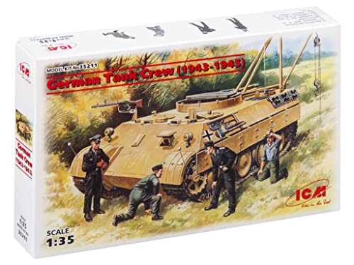 Icm- 1:35-Equipaggio Tedesco Del Serbatoio (1943-1945) 3 Fichi, Colore Bianco, Icm35211
