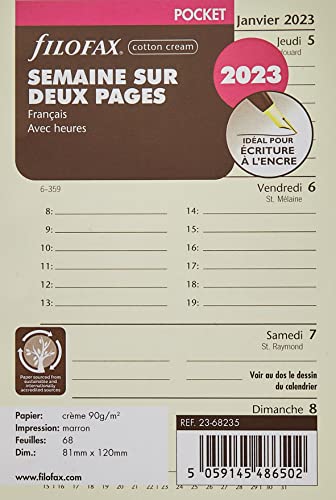 Filofax Settimana Su Due Pagine - Francese - Pocket - 2023