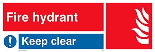 Confezione Da 5 – Cartello"Keep Clear Hydrant" – 300 X 100 Mm – L31