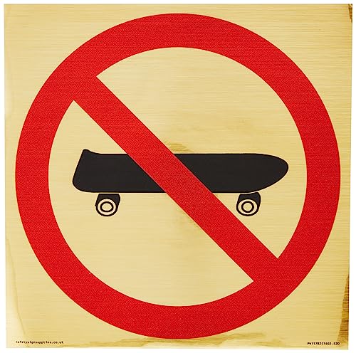 P924 Prohibition: No Skateboarding Cartello - 200X200Mm - S20