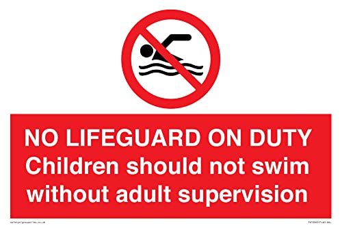 Cartello Con Scritta"No Lifeguard On Dight", 300 X 200 Mm, Formato A4L