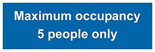 Confezione Da 5 – Cartello Con Scritta"Maximum Occupancy 5 Person Only", 300 X 100 Mm, L31