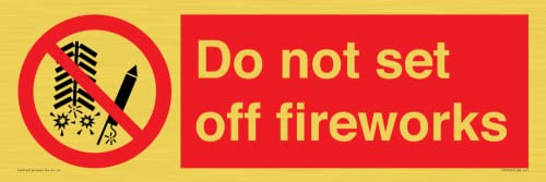 Viking Signs Cartello "Do Not Set Off Fireworks", Rosso/Bianco, 450 X 150 Mm, L41