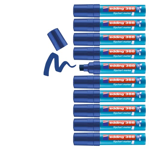 Edding Jumbo – Set Di 10 Pennarelli Con Punta A Scalpello 4 A 12 Mm Blu