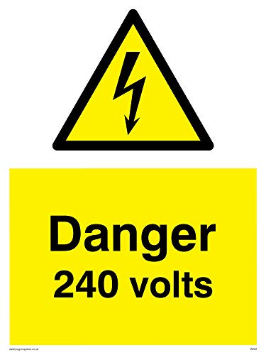 Viking Segni We82-A5P-V "Pericolo 240 Volt" Sign, Vinile, 200 Mm Altezza X 150 Mm Larghezza