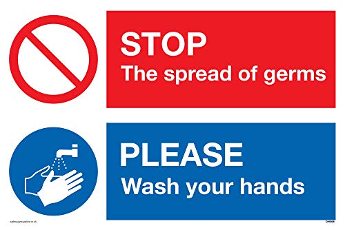 Stop Germs Please Wash Your Hands Sign – Vinyl/Sticker