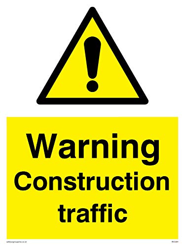 Viking Segni Wc5391-A5P-1 M "Warning Construction Traffic Sign, 1 Mm In Plastica Semirigida, 200 Mm Altezza X 150 Mm Larghezza