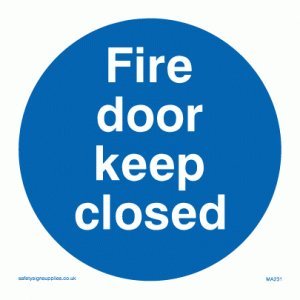 Viking Signs Cartello "Fire Door Keep Closed", In Vinile, 150 Mm Di Altezza X 150 Mm Di Larghezza, Ma231-S15-V