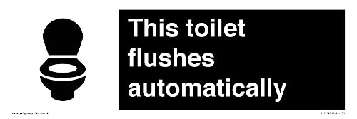 Cartello "This Toilet Flushes Automatically Sign", 300 X 100 Mm, L31