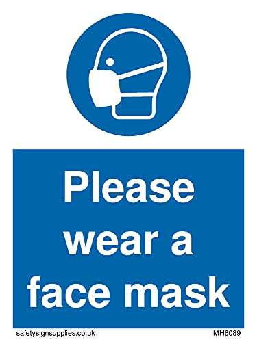 Confezione Da 5 – Please Wear A Face Mask Sign – 75 X 100 Mm – A7P