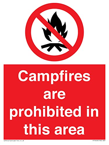 Campfires Are Prohibited This Area Sign – 150 X 200 Mm – A5P