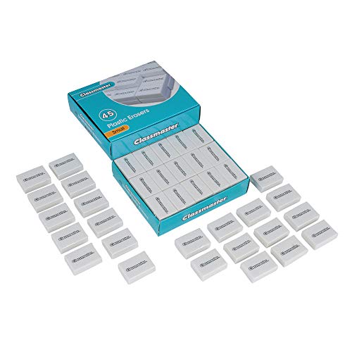 Classmaster White Plastic Pencil Eraser (Pack Of 45)