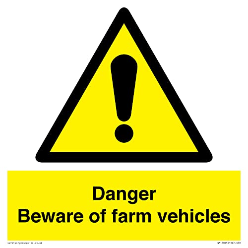 Danger Beware Of Farm Vehicles, Cartello 200 X 200 Mm, S20