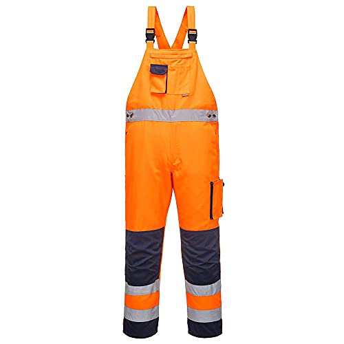 Portwest Tx52 Salopette Dijon Ad Alta Visibilità, Arancione/Navy, L