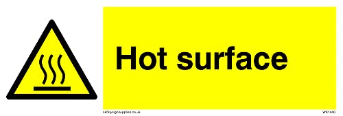 Confezione Da 5 – Cartello Hot Surface – 150 X 50 Mm – L15