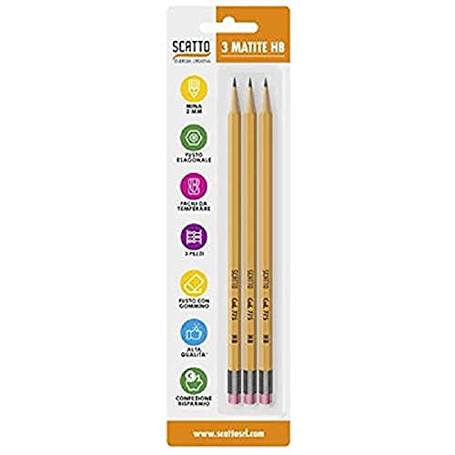 Scatto 775 Blister 3 Matite Hb Con Gomma
