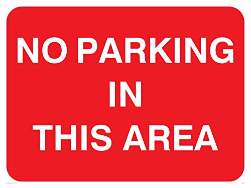 Viking Segni Pr590-A3L-1 M "No Parking In This Area Sign, Plastica, 1 Mm Semirigida, 300 Mm Altezza X 400 Mm Larghezza