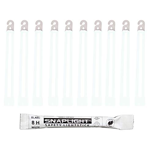 Cyalume Bastoncini Luminosi Bianco Snaplight Glow Sticks 15 Cm - 6 Inch Light Stick Ultra-Luminoso Con Una Durata Da 8 Ore (Scatola Da 10 Pezzi)