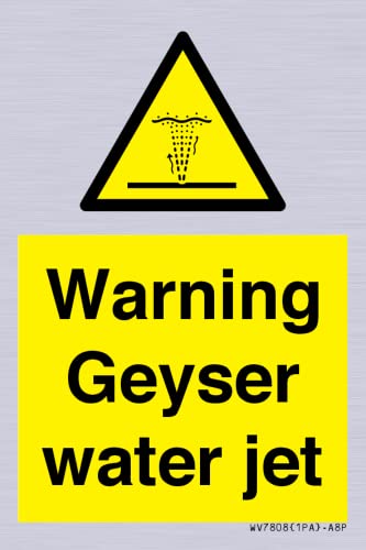Warning Geyser - Segnale A Getto D'Acqua, 50 X 75 Mm, A8P