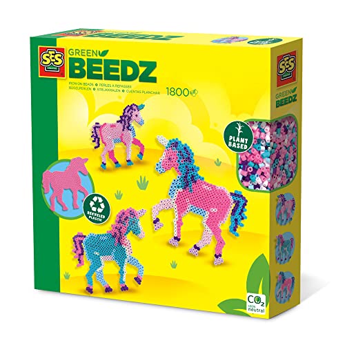 Ses Creative - Unicorn Green Beedz-Kit Di Perline Da Stirare Unicorno, 06406