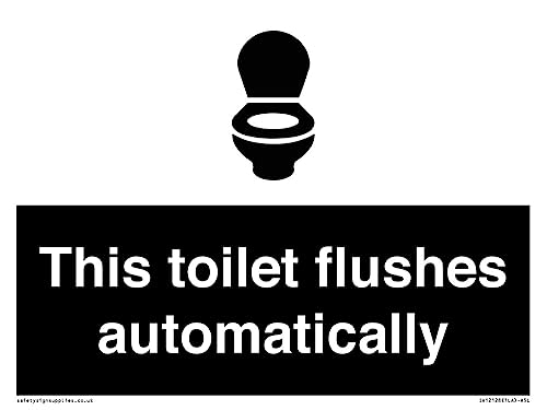 Cartello "This Toilet Flushes Automatically Sign", 200 X 150 Mm, Formato A5L