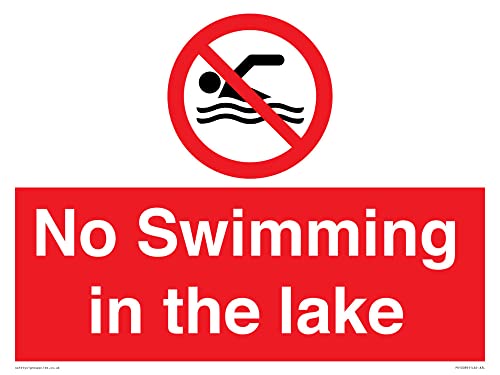 Cartello No Swimming In The Lake – 400 X 300 Mm – A3L