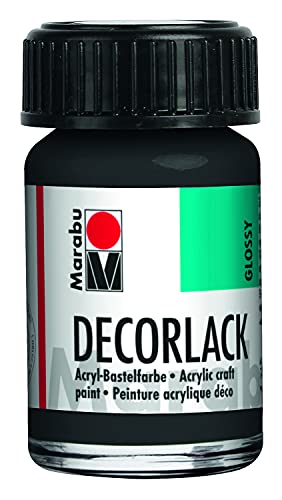 Marabu "Decor Vernice Acrilico, Nero, 15 Ml, In Vetro