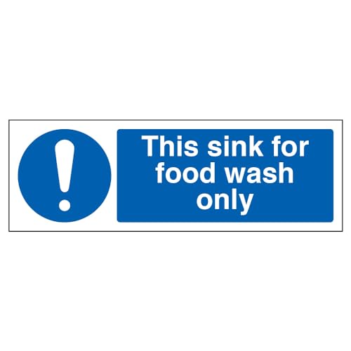 Vsafety - Cartello "This Sink For Food Wash Only", Orizzontale, 300 Mm X 100 Mm, In Vinile Autoadesivo