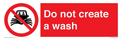 Cartello Con Scritta "Do Not Create A Wash", 300 X 100 Mm, L31