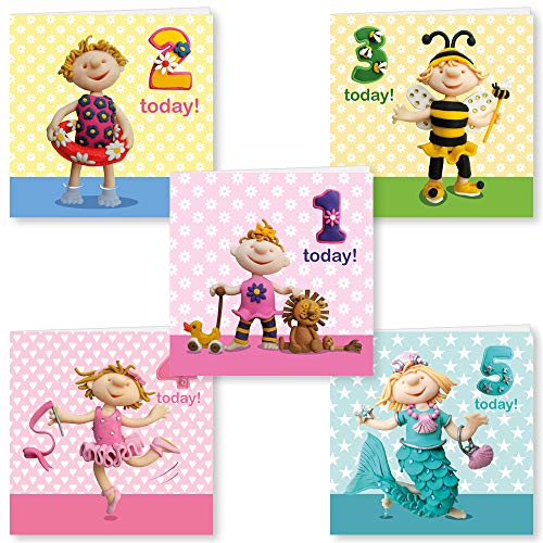 5 Ferdie & Friends" Biglietti Di Compleanno Per Ragazze Da 1 A 5