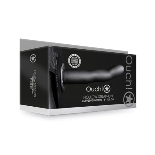 Ouch! - Cinghia Cava Curva, 20 Cm, Colore: Grigio Canna Di Fucile, 20 Cm, Cinghia Cava