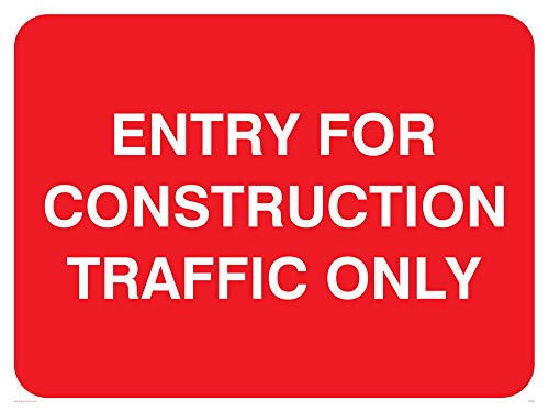 Viking Segni Pr562-A3L-3 M "Solo Entrata Per Costruzione Traffic Sign, 3 Mm, Plastica Rigida, 300 Mm Altezza X 400 Mm Larghezza
