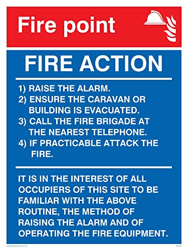 Viking Segni Mf330-A3P-1 M Fire Point & Fire Action Semi-Rigida Per Edifici Portable Sign, Plastica, 1 Mm, 400 Mm Altezza X 300 Mm Larghezza