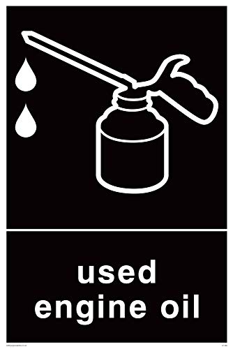 Viking Segni Ij1426-A4P-3 M Recycling-Used Engine Oil Sign, 3 Mm, In Plastica Rigida, 300 Mm Altezza X 200 Mm Larghezza