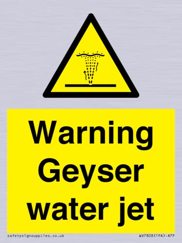 Cartello A Getto D'Acqua Warning Geyser - 75 X 100 Mm - A7P