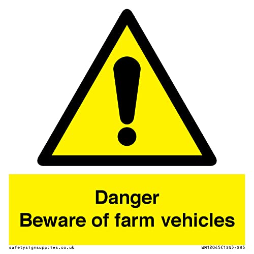 Danger Beware Of Farm Vehicles, Cartello 85 X 85 Mm, S85
