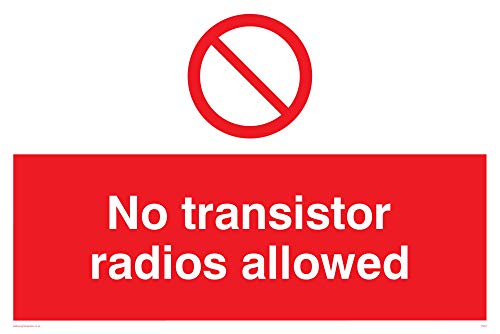 Viking Segni Pv51-A4L-1 M "No Transistor Radio Allowed" Sign, Plastica, 1 Mm Semirigida, 200 Mm Altezza X 300 Mm Larghezza