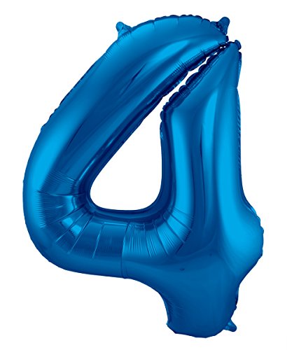 Palloncino In Alluminio Blu Numero 4 - 86 Cm