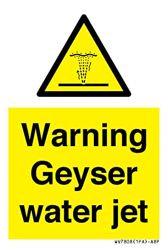 Segnale Di Avvertimento Geyser Water Jet – 50 X 75 Mm – A8P